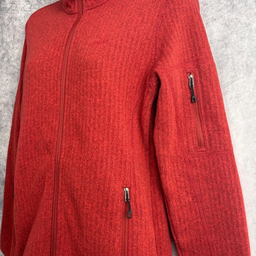Patagonia‎ Women's Ribbed Knit Cables Full Zip Jacket in Cochineal Red Medium